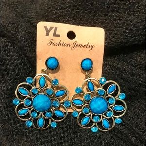 New Boho Teal dangle fashion earrings